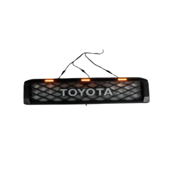 Toyota Land Cruiser 70 Series mesh grill with Top Amber LED's Matt Black