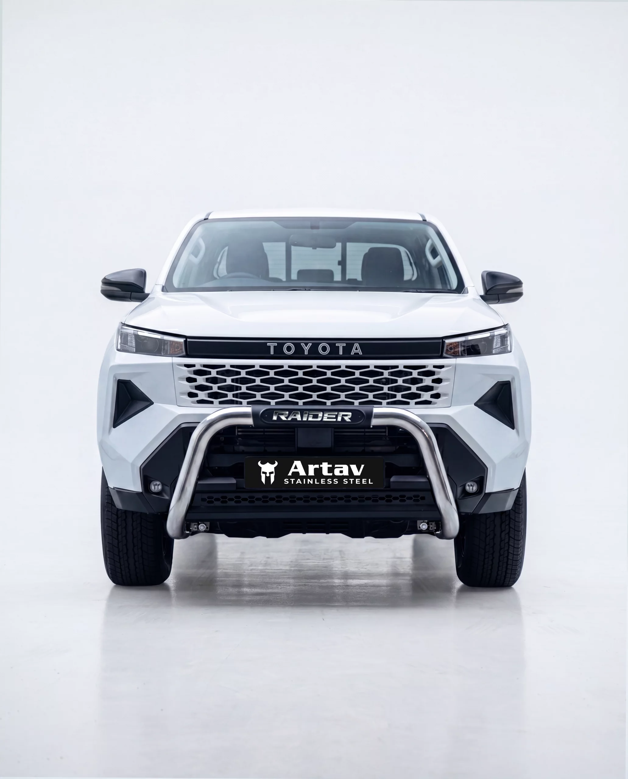 Artav Hilux Honeycomb Nudge Bar Black Stainless