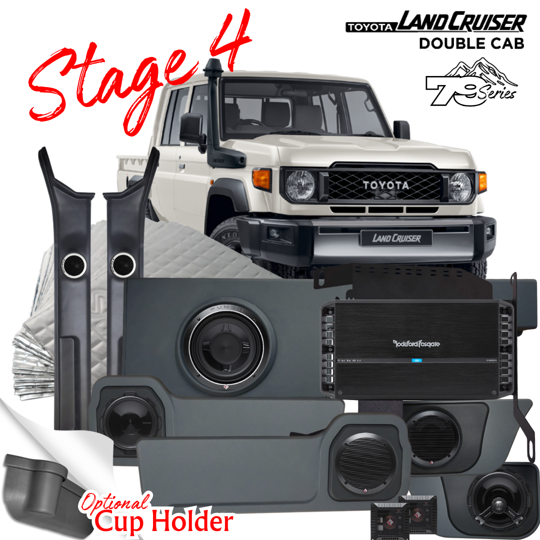 Rockford Fosgate Soundsystem Toyota Land Cruiser Double cab Stage 4