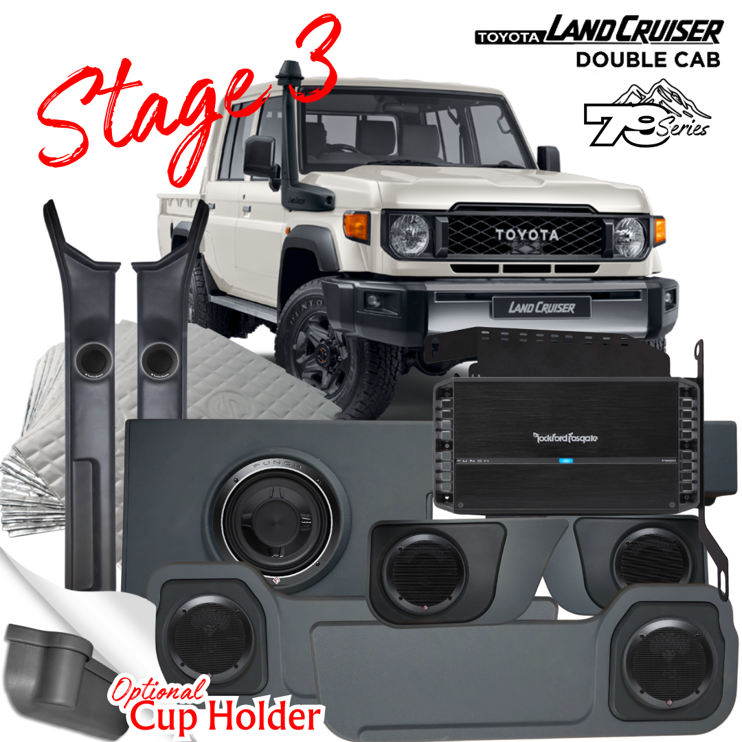Rockford Fosgate Soundsystem Toyota Land cruiser Double cab Stage 3
