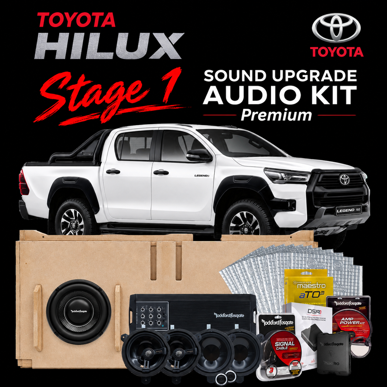 TOYOTA HILUX – Stage 1 – SOUND UPGRADE AUDIO KIT – Premium